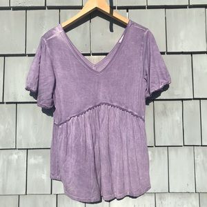 Lavender Short Sleeve Knit Top